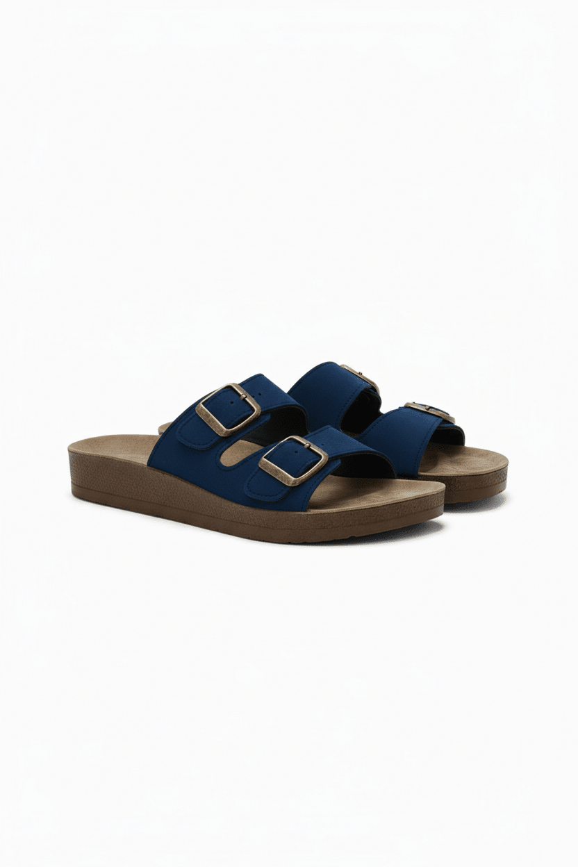 Sandalias Azul Marino 14736 Slip On Doble Correa Casual de mujer Zoé Brand Costa Rica
