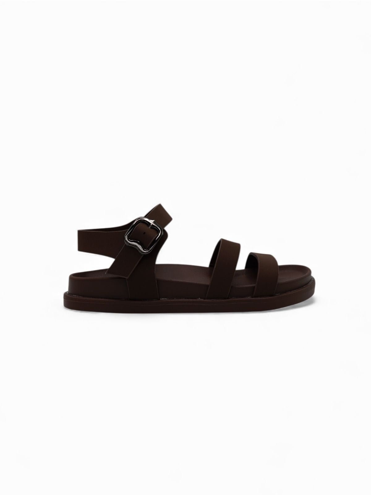 Sandalias Café 14477 Triple Correa Hebilla Slingback Casual Zoé Brand Costa Rica