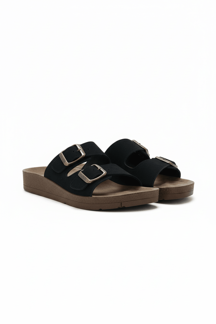 Sandalias Negro 14735 Doble Correa Slip On Casual de mujer Zoé Brand Costa Rica