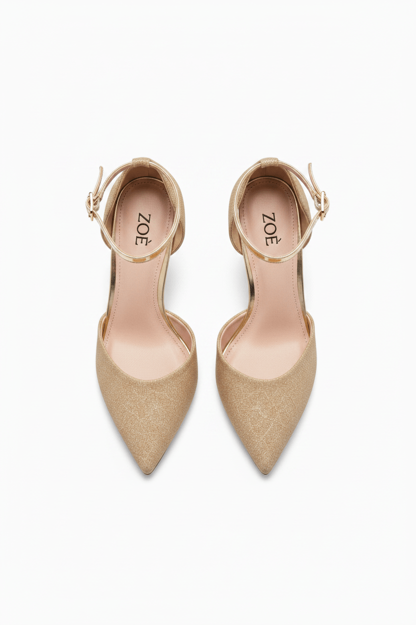 Tacones Dorado Brillos 14574 Stilettos Hebilla Ejecutivo de mujer Zoé Brand Costa Rica