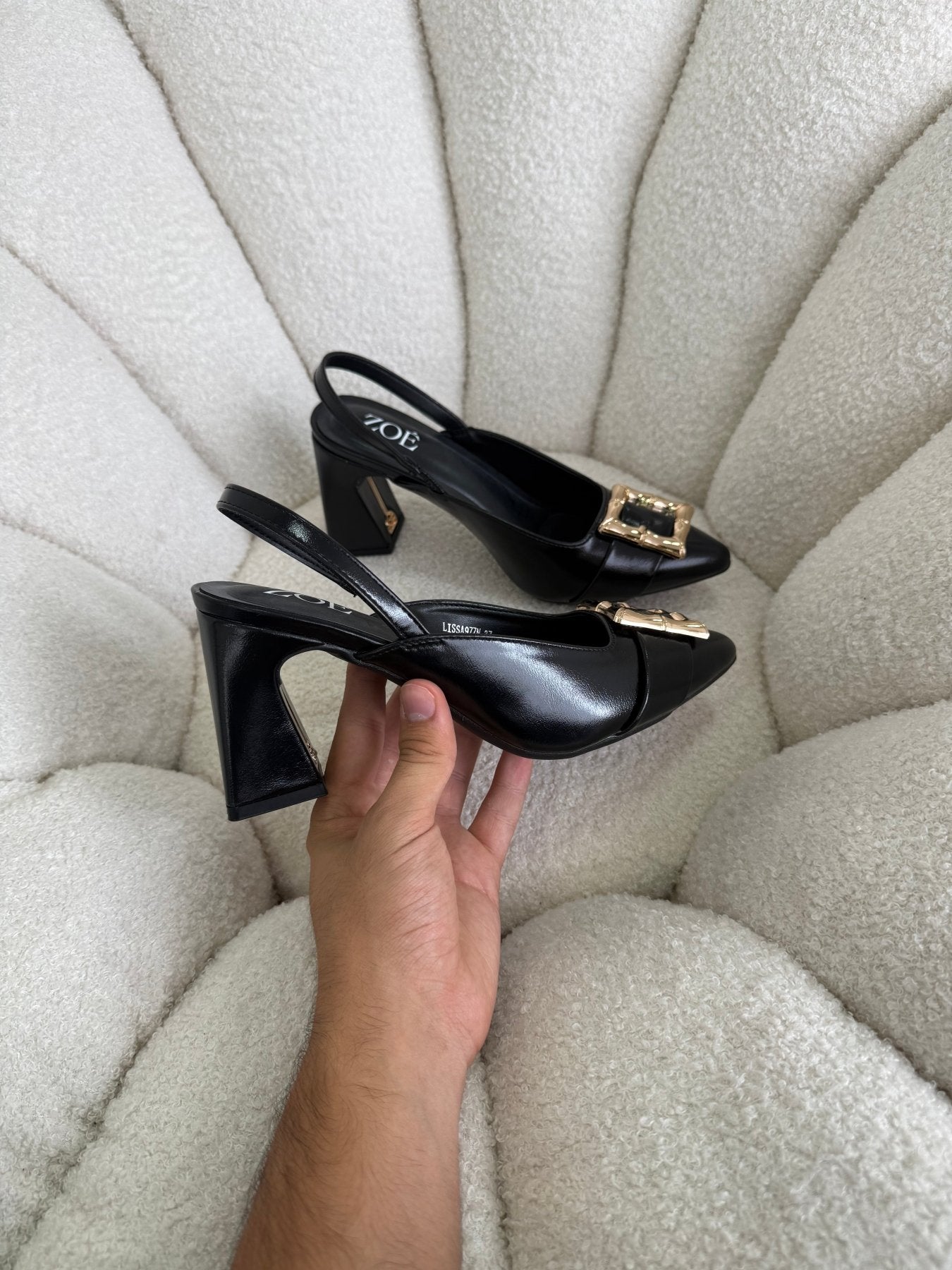 Tacones Negro 15019 Hebilla Slingback Ejecutivo Zoé Brand Costa Rica - ZOÉ BRAND 2026 BLACK charol