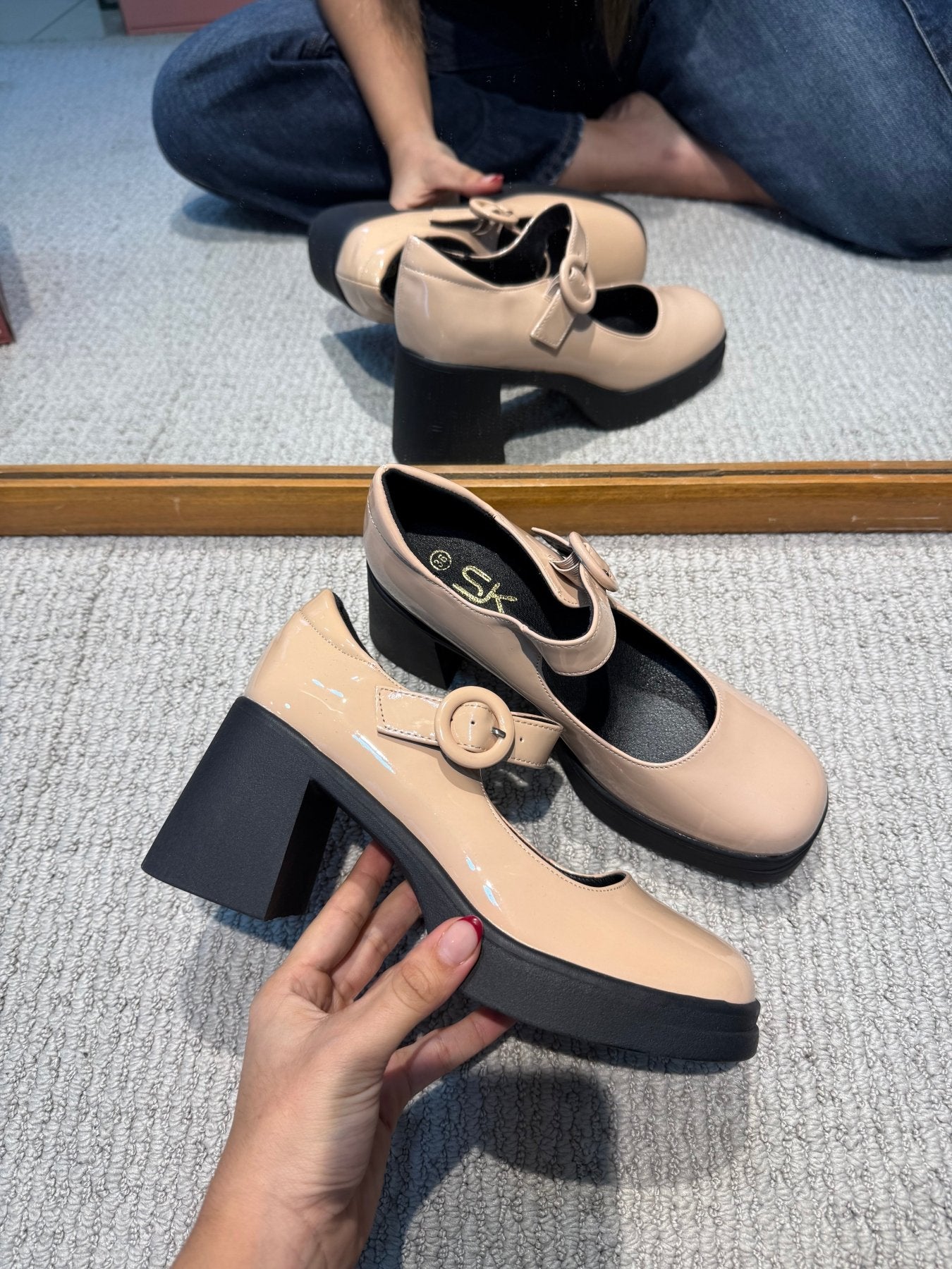 Tacones Nude Charol 14516 Plataforma Mary Jane Hebilla Ejecutivo de mujer Zoé Brand Costa Rica - ZOÉ BRAND 2025 bailarinas charol