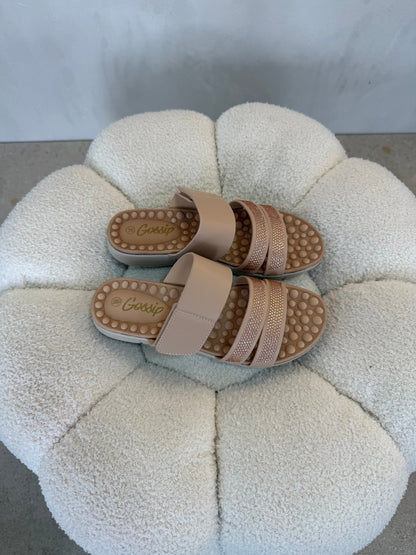 15150 Sandalias Nude Patent - ZOÉ BRAND 2026 brillos chancletas