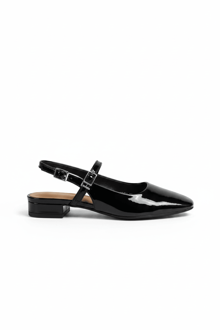 Bailarinas Negro Charol 15038 Hebilla Slingback Casual Zoé Brand Costa Rica
