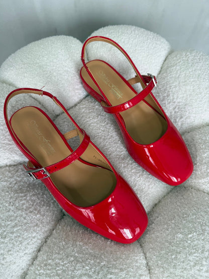 Bailarinas Rojo Charol 15039 Hebilla Slingback Casual Zoé Brand Costa Rica
