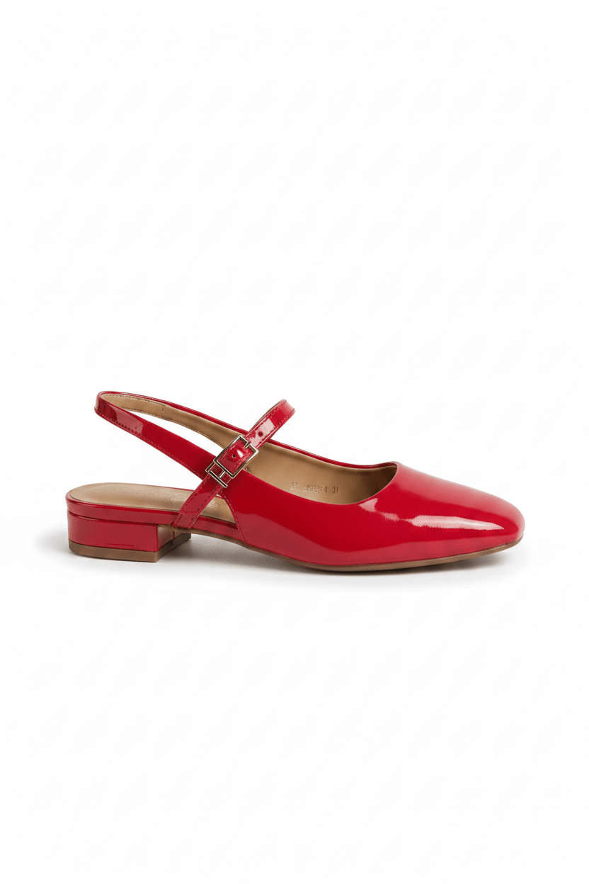 Bailarinas Rojo Charol 15039 Hebilla Slingback Casual Zoé Brand Costa Rica