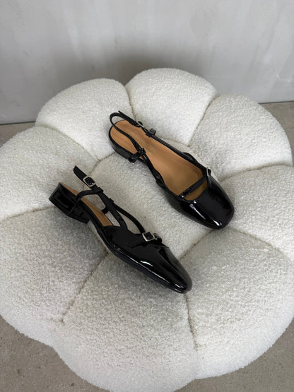 Bailarinas Negro Charol 15041 Mary Jane Slingback con Hebilla, Casual Zoé Brand Costa Rica