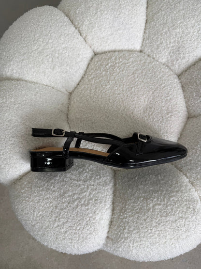 Bailarinas Negro Charol 15041 Mary Jane Slingback con Hebilla, Casual Zoé Brand Costa Rica
