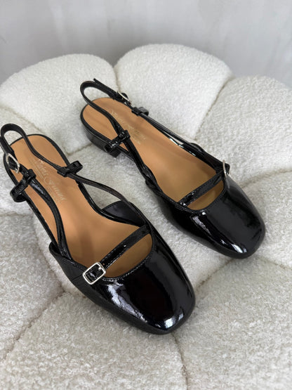 Bailarinas Negro Charol 15041 Mary Jane Slingback con Hebilla, Casual Zoé Brand Costa Rica