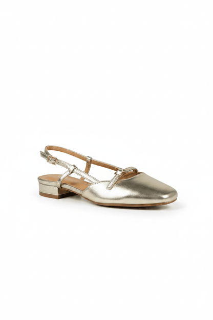 Bailarinas Dorado Metálico 15042 Mary Jane Slingback Hebilla Casual Zoé Brand Costa Rica