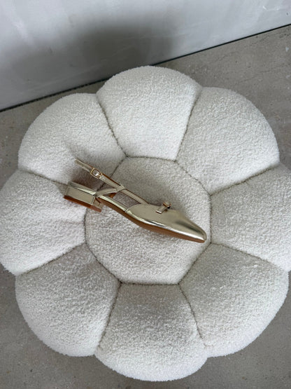 Bailarinas Dorado Metálico 15042 Mary Jane Slingback Hebilla Casual Zoé Brand Costa Rica