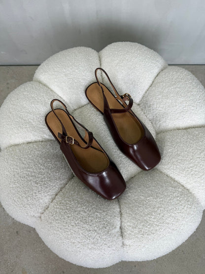Bailarinas Café 15044 Slingback Hebilla Casual Zoé Brand Costa Rica