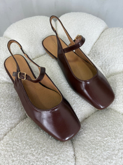 Bailarinas Café 15044 Slingback Hebilla Casual Zoé Brand Costa Rica