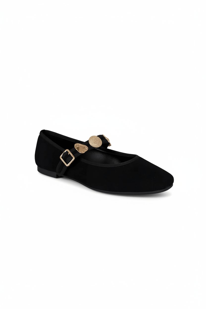 Bailarinas Negro Gamuza 15046 Mary Jane Casual Zoé Brand Costa Rica