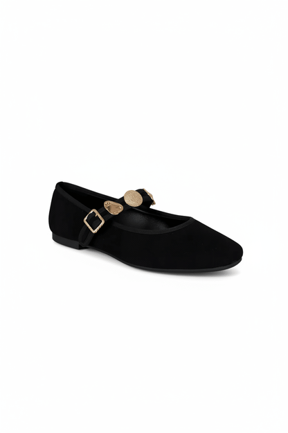 Bailarinas Negro Gamuza 15046 Mary Jane Casual Zoé Brand Costa Rica