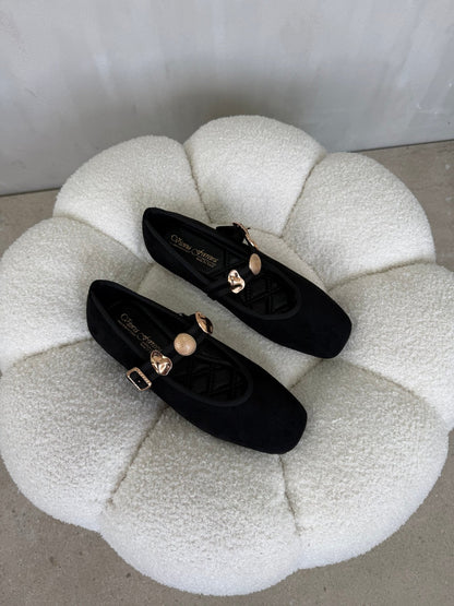 Bailarinas Negro Gamuza 15046 Mary Jane Casual Zoé Brand Costa Rica