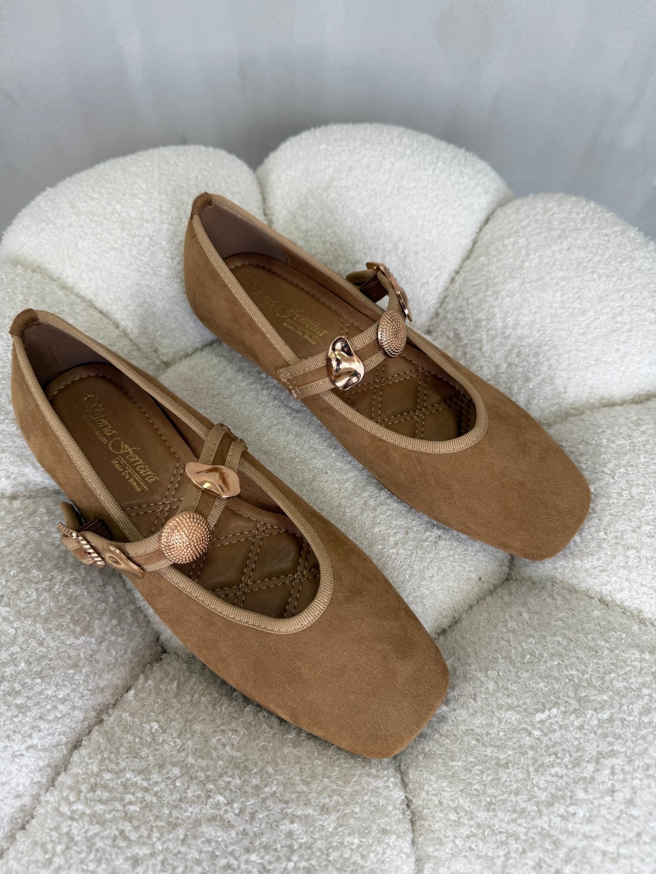 Bailarinas Camel Gamuza 15048 Mary Jane Casual Zoé Brand Costa Rica