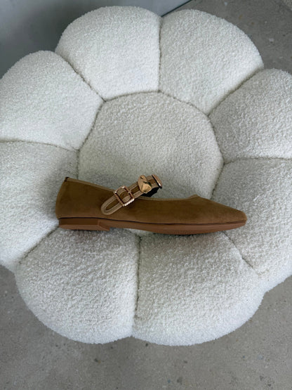 Bailarinas Camel Gamuza 15048 Mary Jane Casual Zoé Brand Costa Rica