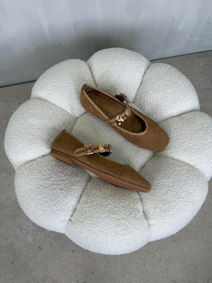 Bailarinas Camel Gamuza 15048 Mary Jane Casual Zoé Brand Costa Rica