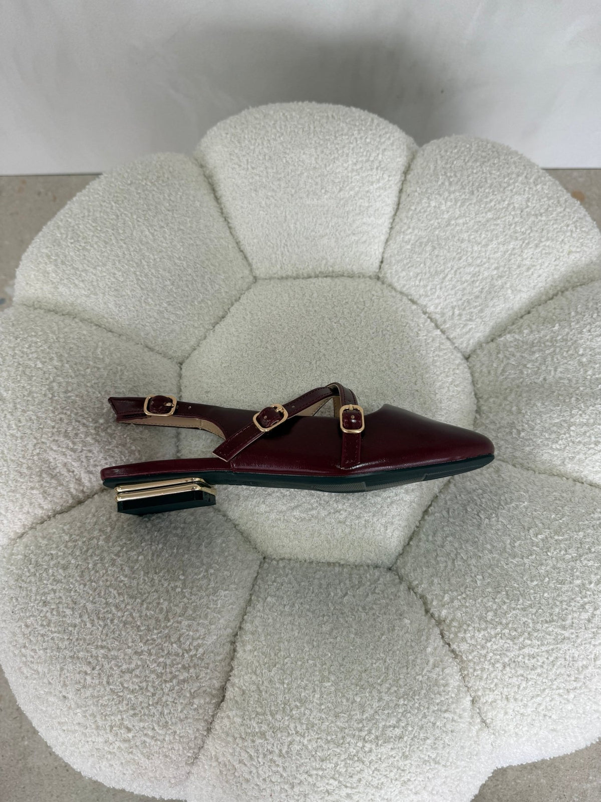 Bailarinas Burgundy 15075 Hebilla Slingback Tacón Bajo de mujer Zoé Brand Costa Rica - ZOÉ BRAND 2026 bailarinas burgundy