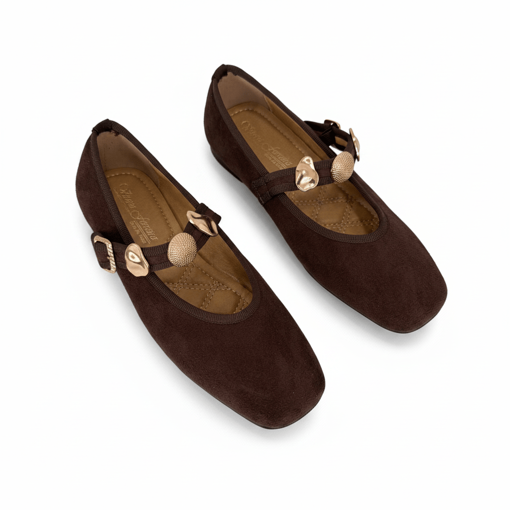 Bailarinas Café Gamuza 15047 Mary Jane Casual Zoé Brand Costa Rica - ZOÉ BRAND 2026 bailarinas disponible-35