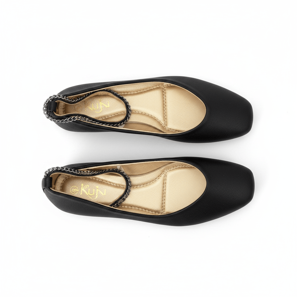 Bailarinas Negro 15033 Correa Tobillera Brillos Casual Zoé Brand Costa Rica - ZOÉ BRAND 2026 bailarinas BLACK
