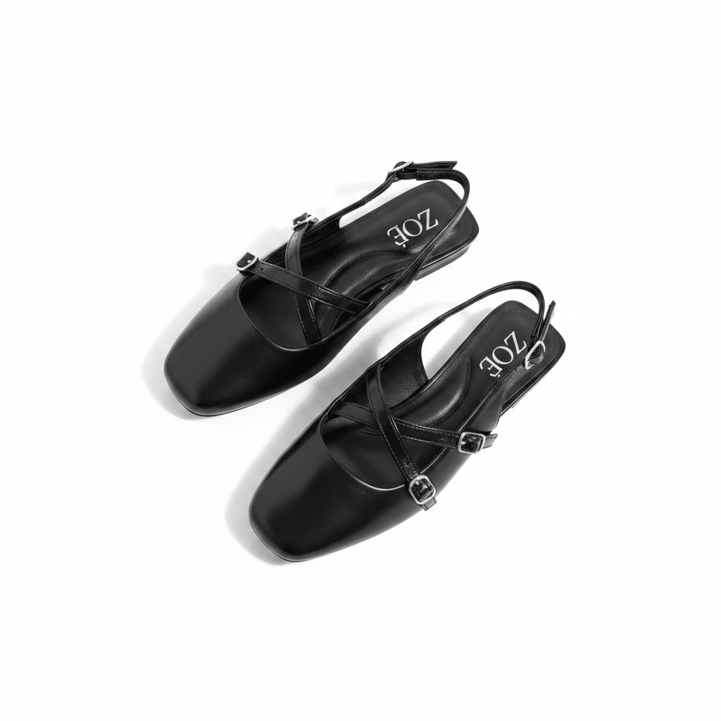 Bailarinas Negro 15073 Hebilla Slingback Tacón Bajo de mujer Zoé Brand Costa Rica - ZOÉ BRAND 2026 bailarinas BLACK