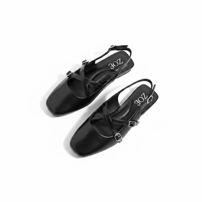 Bailarinas Negro 15073 Hebilla Slingback Tacón Bajo de mujer Zoé Brand Costa Rica - ZOÉ BRAND 2026 bailarinas BLACK