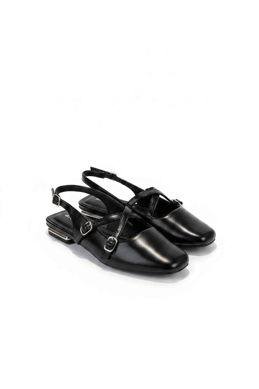 Bailarinas Negro 15073 Hebilla Slingback Tacón Bajo de mujer Zoé Brand Costa Rica - ZOÉ BRAND 2026 bailarinas BLACK