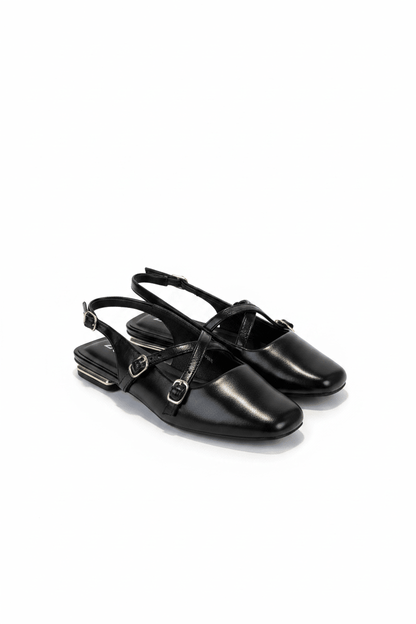 Bailarinas Negro 15073 Hebilla Slingback Tacón Bajo de mujer Zoé Brand Costa Rica - ZOÉ BRAND 2026 bailarinas BLACK