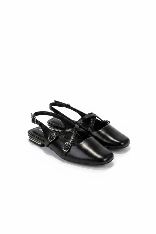 Bailarinas Negro 15073 Hebilla Slingback Tacón Bajo de mujer Zoé Brand Costa Rica - ZOÉ BRAND 2026 bailarinas BLACK