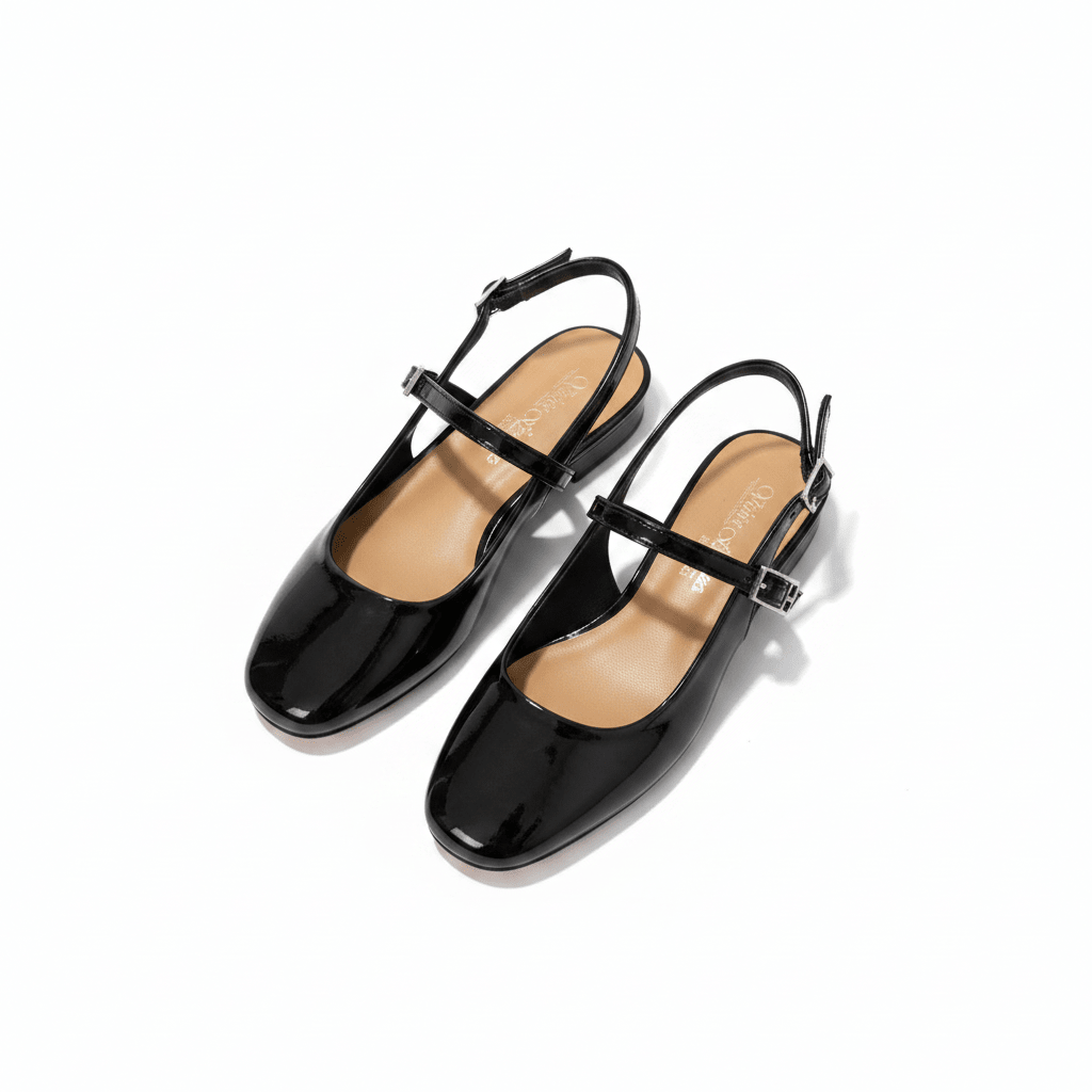 Bailarinas Negro Charol 15038 Hebilla Slingback Casual Zoé Brand Costa Rica - ZOÉ BRAND 2026 bailarinas BLACK