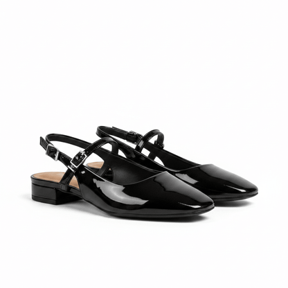 Bailarinas Negro Charol 15038 Hebilla Slingback Casual Zoé Brand Costa Rica - ZOÉ BRAND 2026 bailarinas BLACK