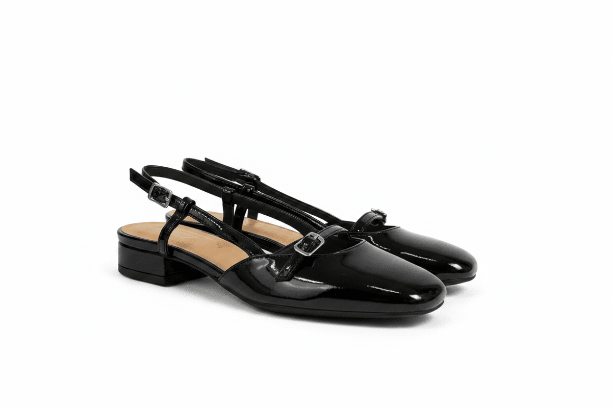 Bailarinas Negro Charol 15041 Mary Jane Slingback con Hebilla, Casual Zoé Brand Costa Rica - ZOÉ BRAND 2026 bailarinas BLACK