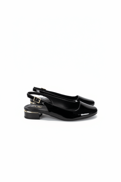 Bailarinas Negro Charol 15076 Tacón Bajo Slingback de mujer Zoé Brand Costa Rica - ZOÉ BRAND 2026 bailarinas BLACK
