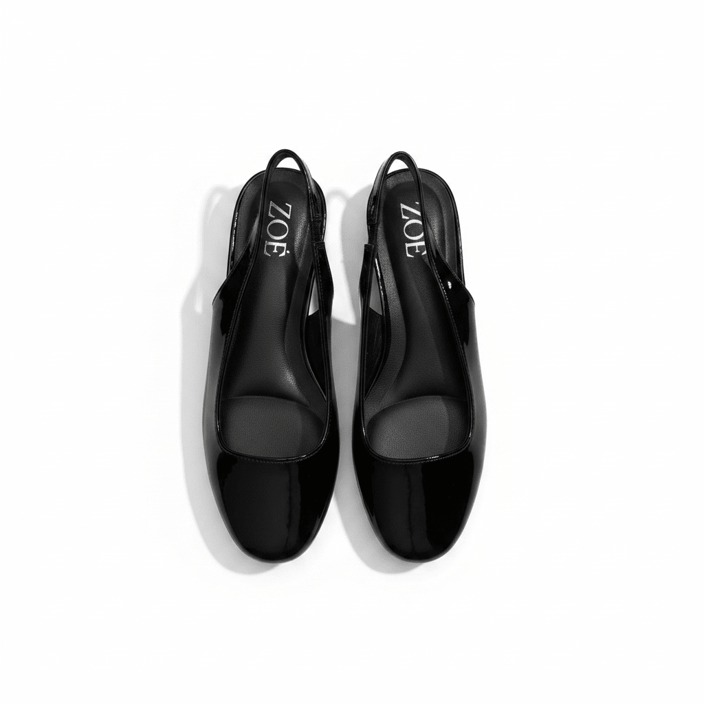 Bailarinas Negro Charol 15076 Tacón Bajo Slingback de mujer Zoé Brand Costa Rica - ZOÉ BRAND 2026 bailarinas BLACK