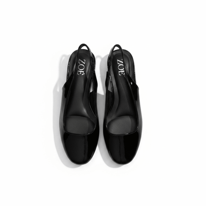 Bailarinas Negro Charol 15076 Tacón Bajo Slingback de mujer Zoé Brand Costa Rica - ZOÉ BRAND 2026 bailarinas BLACK