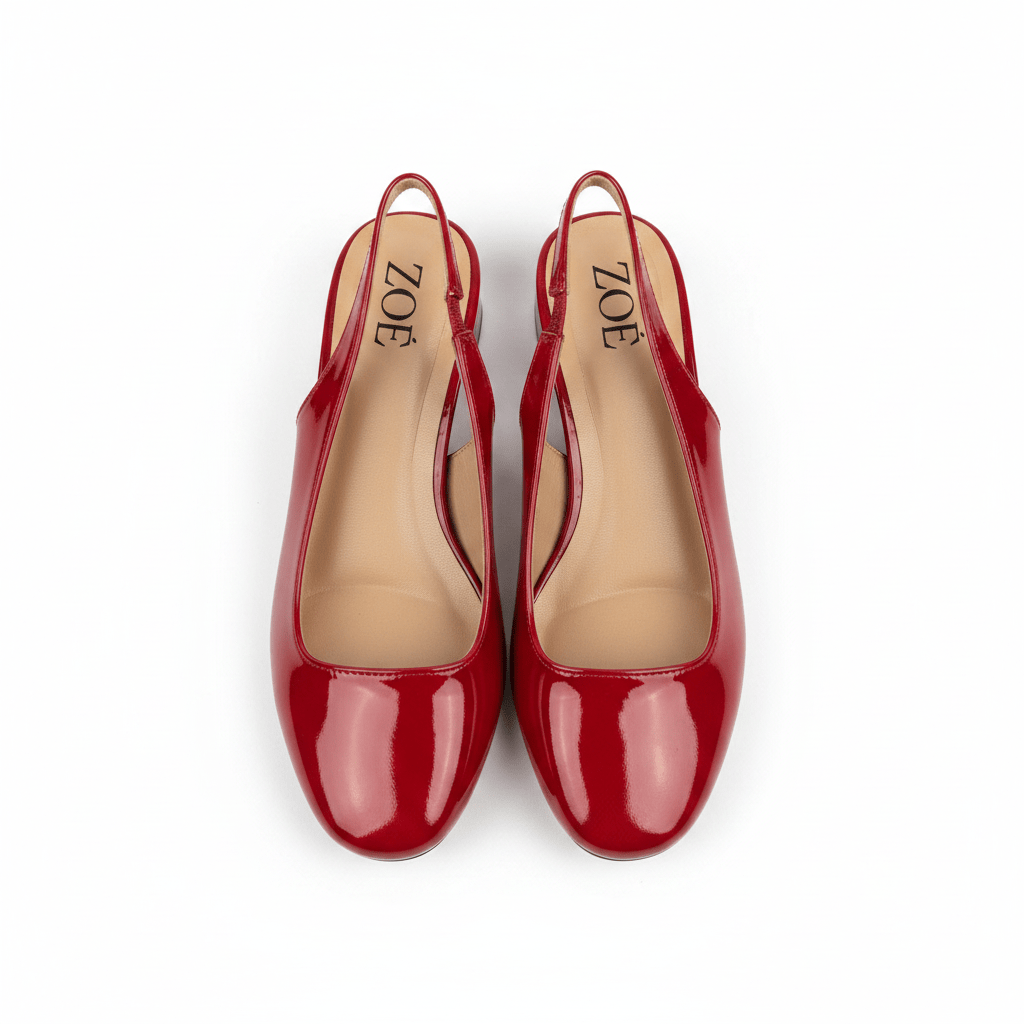Bailarinas Rojo Charol 15078 Tacón Bajo Slingback de mujer Costa Rica - ZOÉ BRAND 2026 bailarinas charol