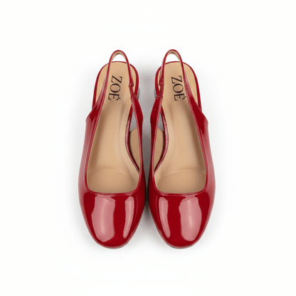 Bailarinas Rojo Charol 15078 Tacón Bajo Slingback de mujer Costa Rica - ZOÉ BRAND 2026 bailarinas charol