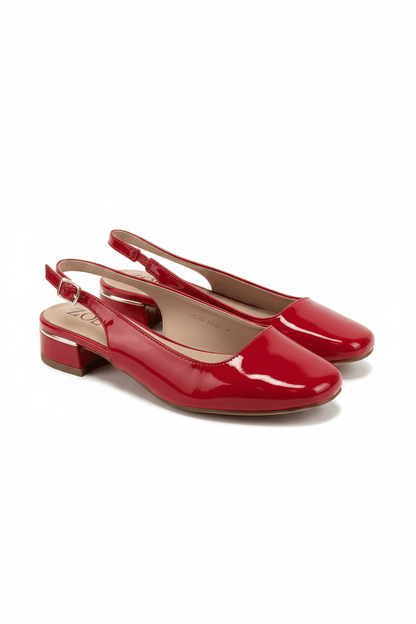 Bailarinas Rojo Charol 15078 Tacón Bajo Slingback de mujer Zoé Brand Costa Rica - ZOÉ BRAND 2026 bailarinas charol