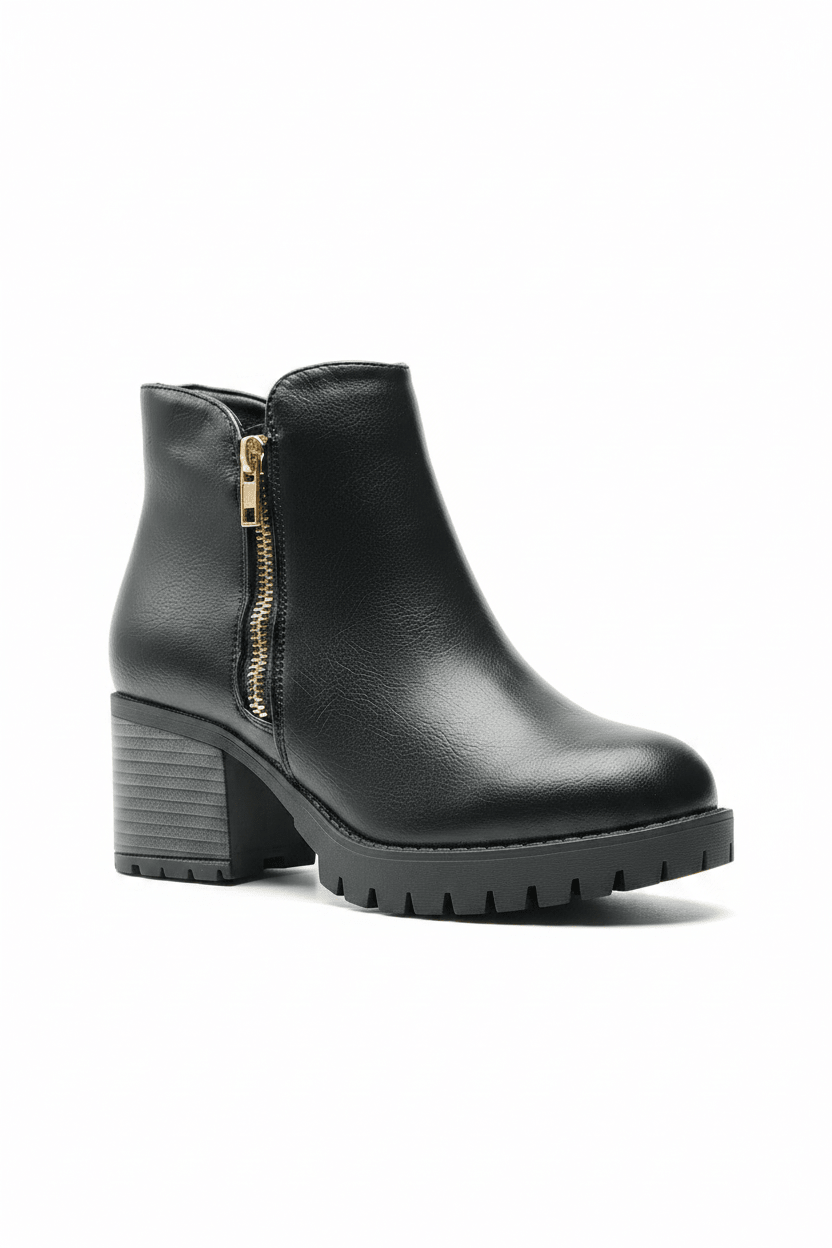 Botines Negro Plataforma 14834 Zipper Casual de mujer Zoé Brand Costa Rica