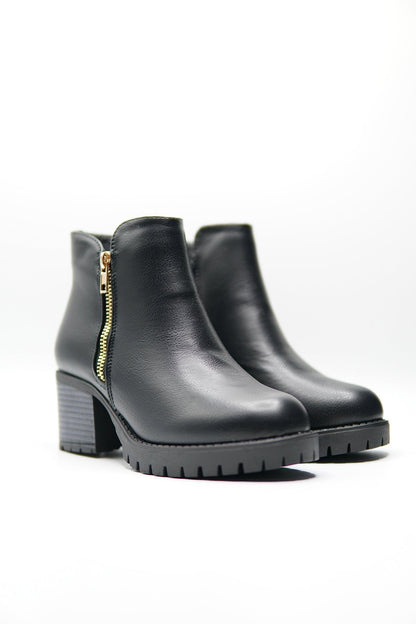 Botines Negro Plataforma 14834 Zipper Casual de mujer Zoé Brand Costa Rica