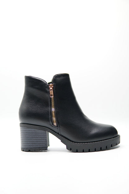 Botines Negro Plataforma 14834 Zipper Casual de mujer Zoé Brand Costa Rica