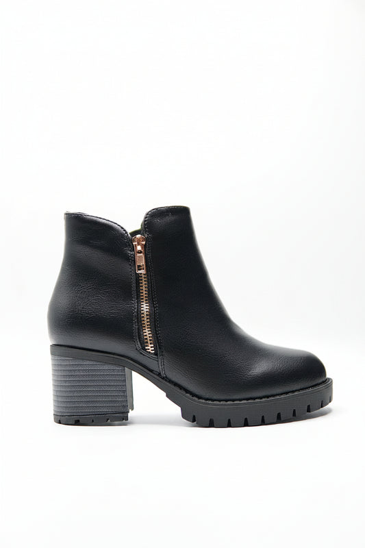 Botines Negro Plataforma 14834 Zipper Casual de mujer Zoé Brand Costa Rica
