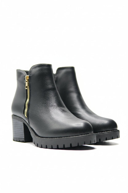 Botines Negro Plataforma 14834 Zipper Casual de mujer Zoé Brand Costa Rica