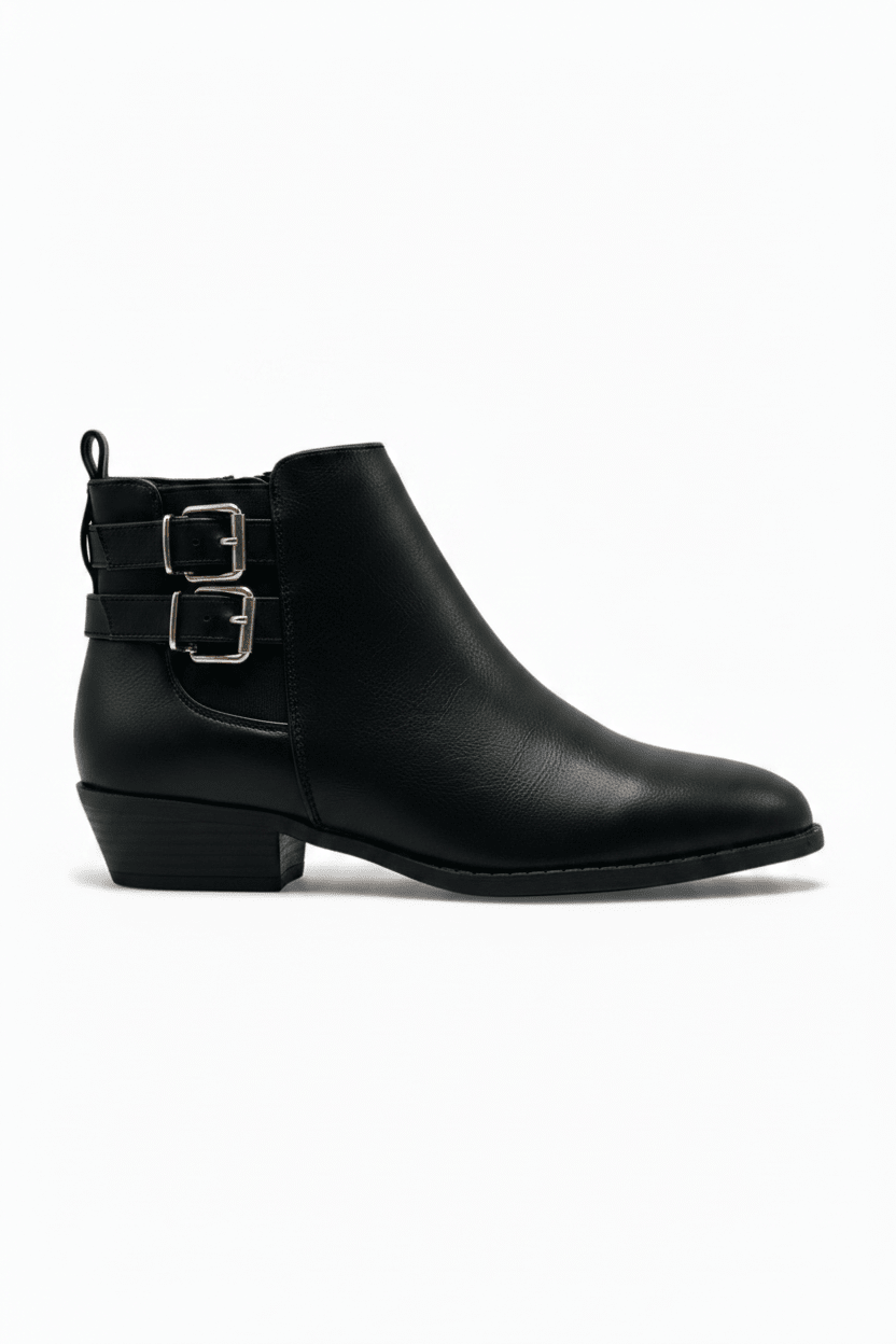 Botines Negros 14304 Zipper con Hebillas Casual de mujer Zoé Brand Costa Rica - ZOÉ BRAND 2025 BLACK botines