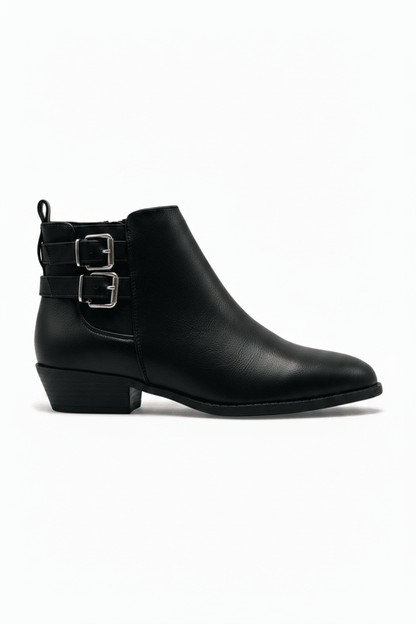 Botines Negros 14304 Zipper con Hebillas Casual de mujer Zoé Brand Costa Rica - ZOÉ BRAND 2025 BLACK botines
