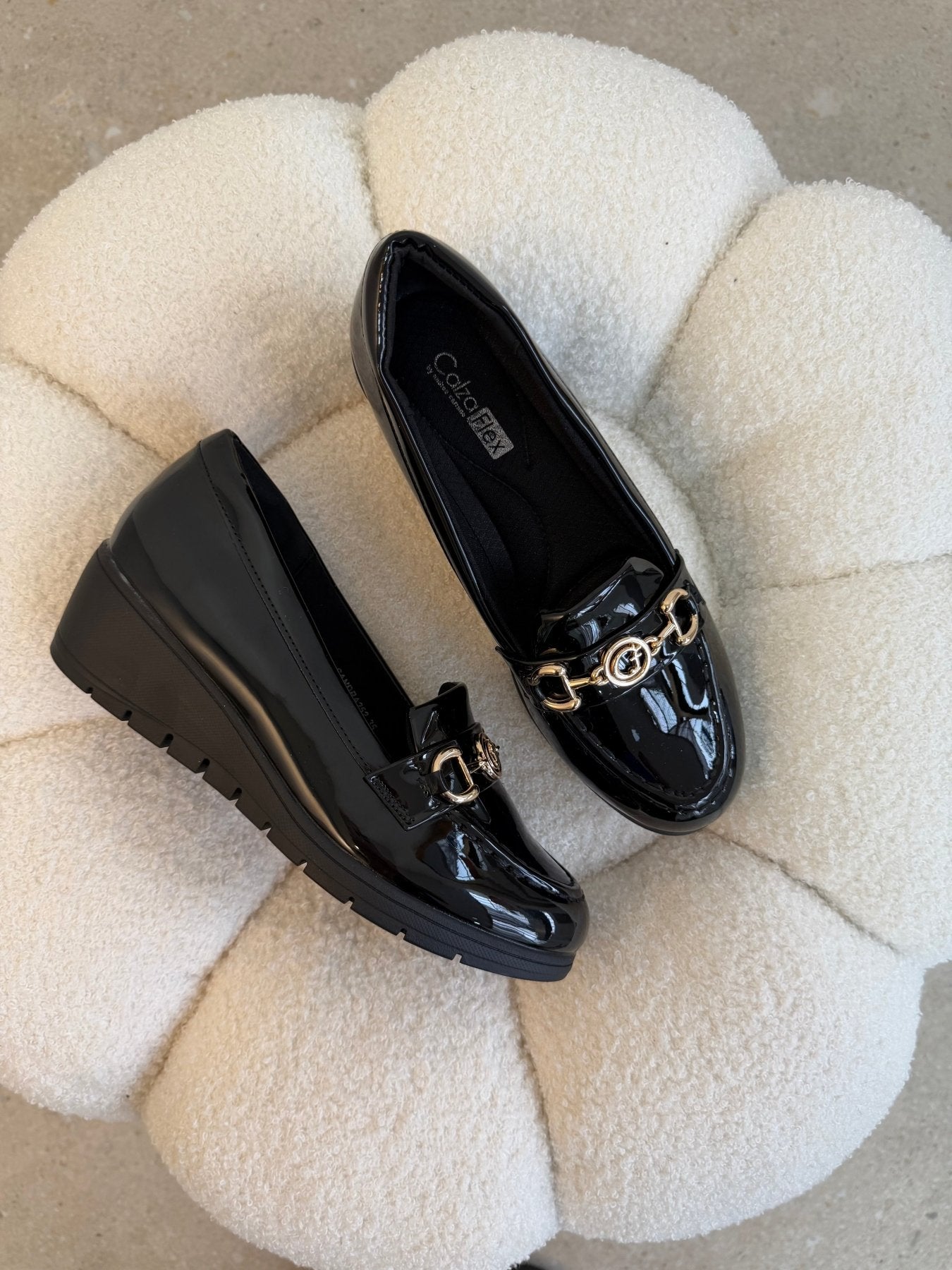 Mocasines Negro Charol Cuña 14789 Casual de mujer Zoé Brand Costa Rica