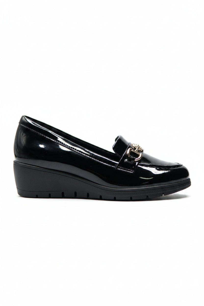 Mocasines Negro Charol Cuña 14789 Casual de mujer Zoé Brand Costa Rica