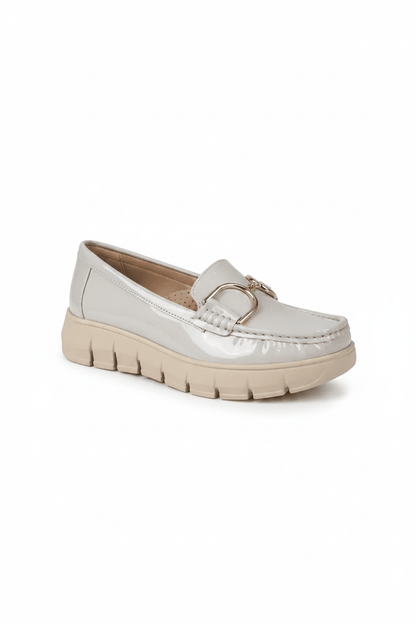 Mocasines Gris Claro Charol Plataforma 14990 Slip On Casual Zoé Brand Costa Rica